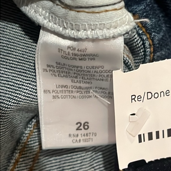 Re/Done Women’s Mid 90’s High Rise Ankle Crop Jeans Size 26 - Picture 8 of 10